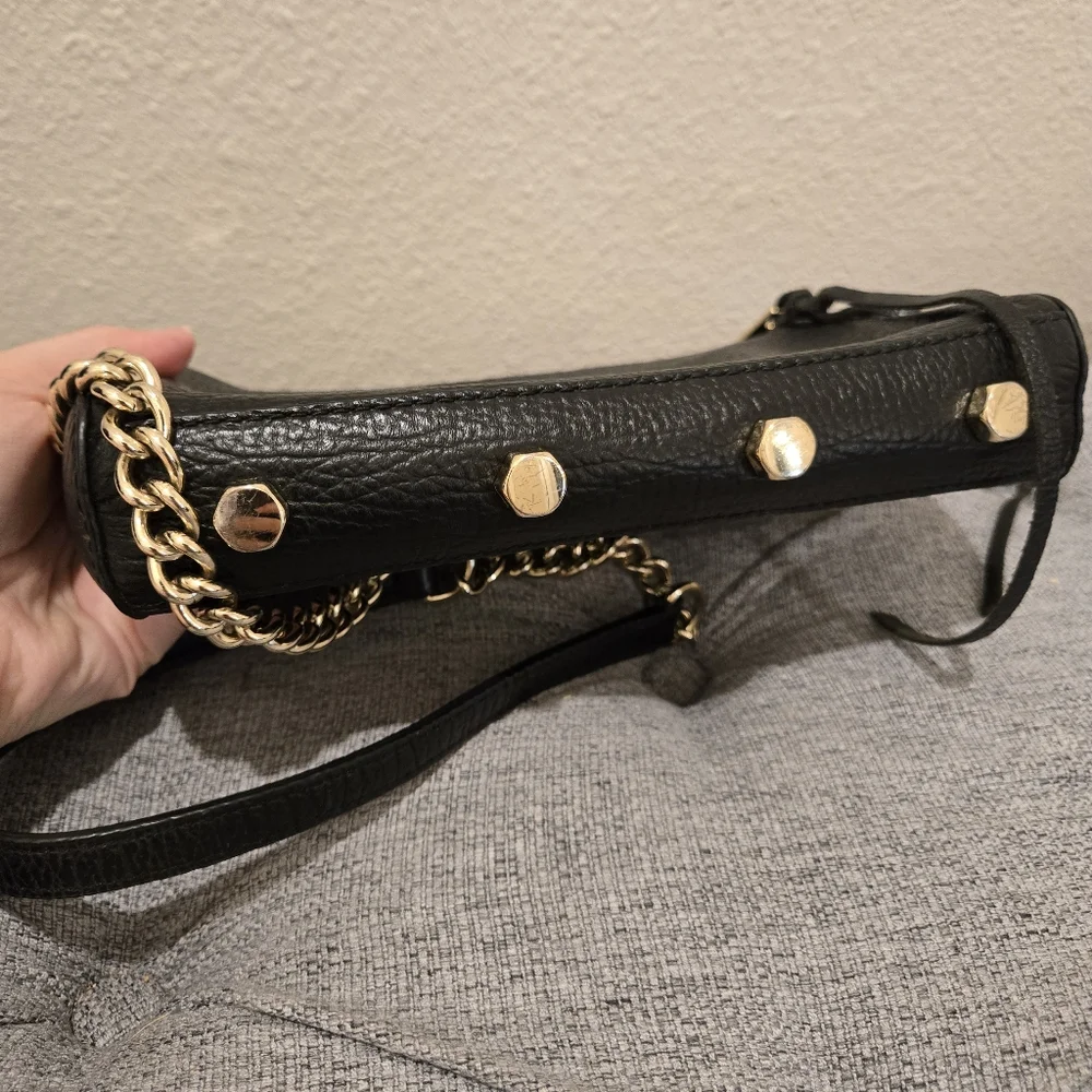 Rebecca Minkoff Black Crossbody Chain Wallet with Gold Hardware